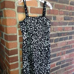 Black floral summer dress - pique